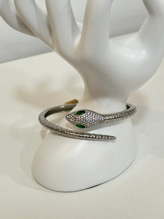 Bracelete cobra com brilhantes