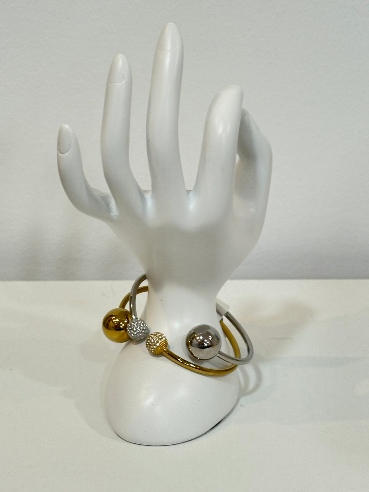 Bracelete bolas com brilhantes