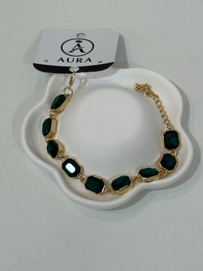 Pulseira pedras verde