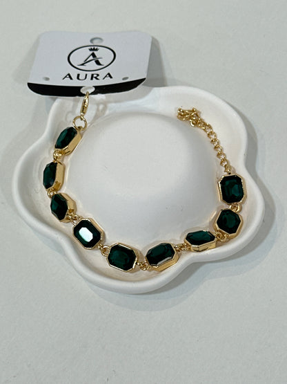 Pulseira pedras verde