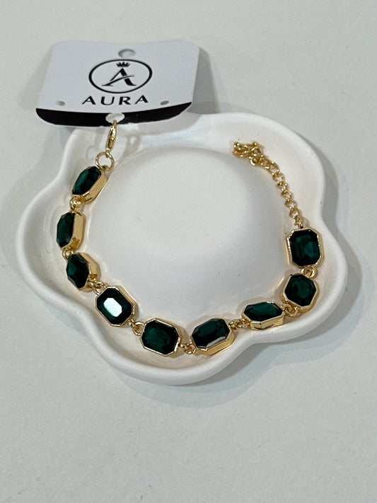 Pulseira pedras verde