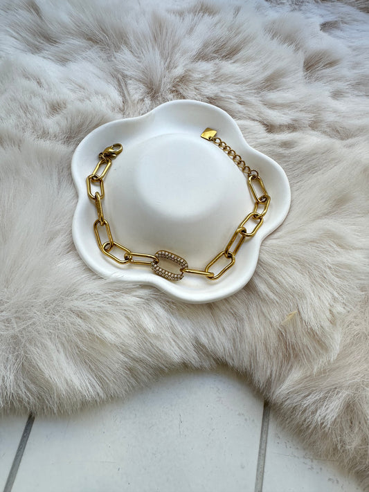 Pulseira corrente com brilhante