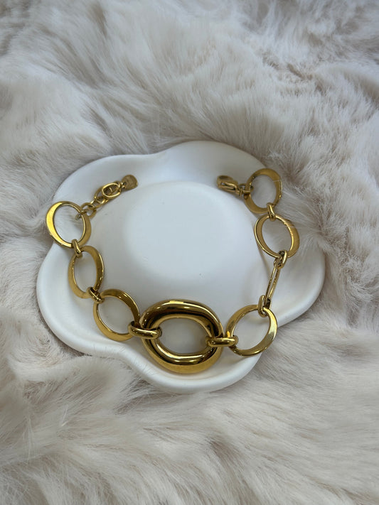 Pulseira circulos dourada