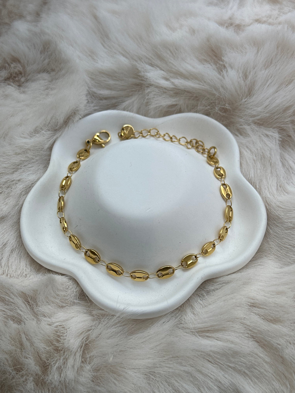 Pulseira de elo grão de cafe mini
