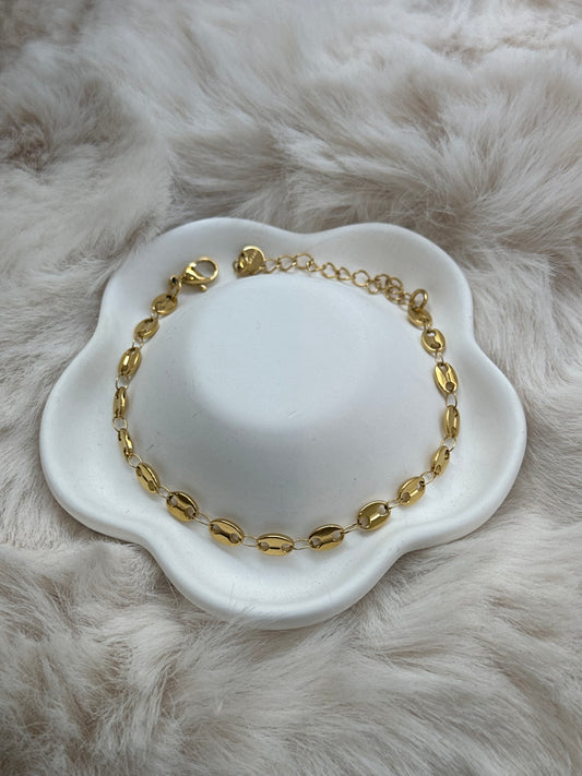 Pulseira de elo grão de cafe mini