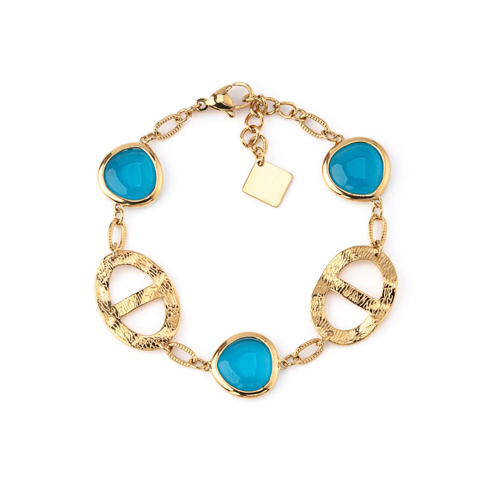 Pulseira dourada com pedras