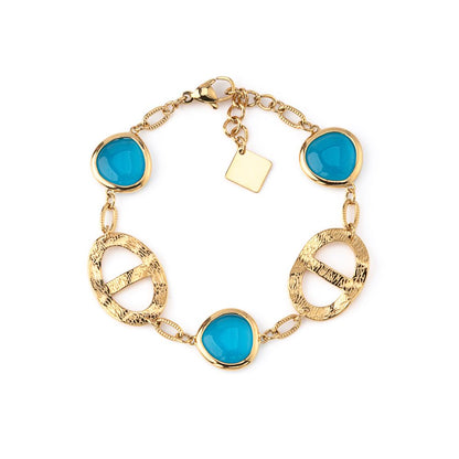 Pulseira dourada com pedras