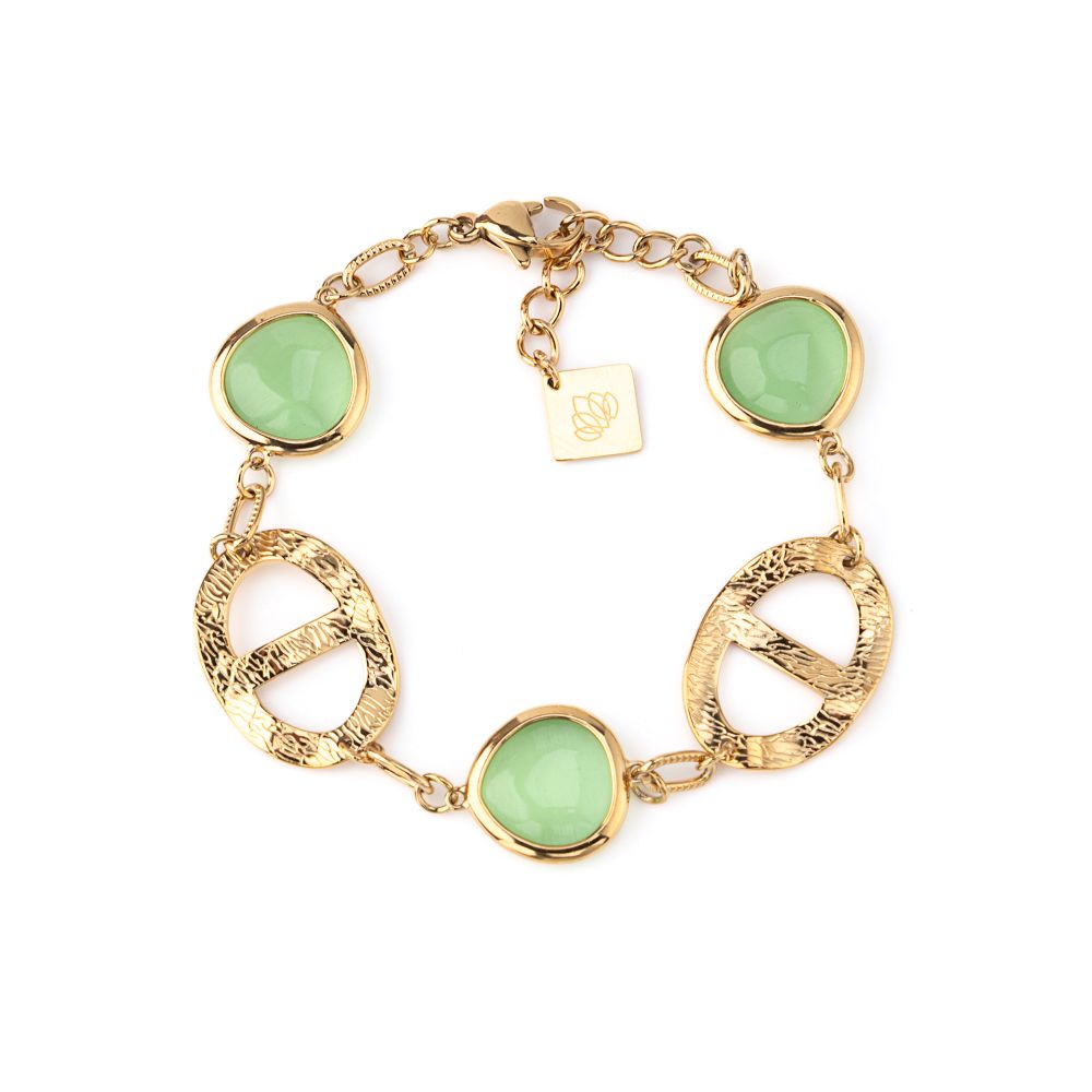 Pulseira dourada com pedras