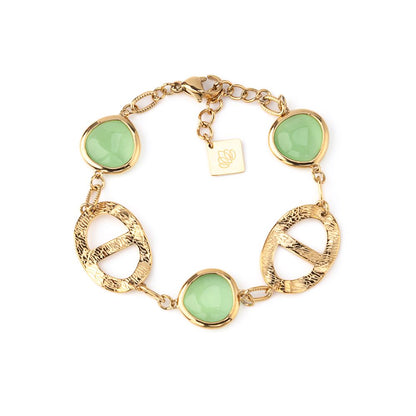 Pulseira dourada com pedras