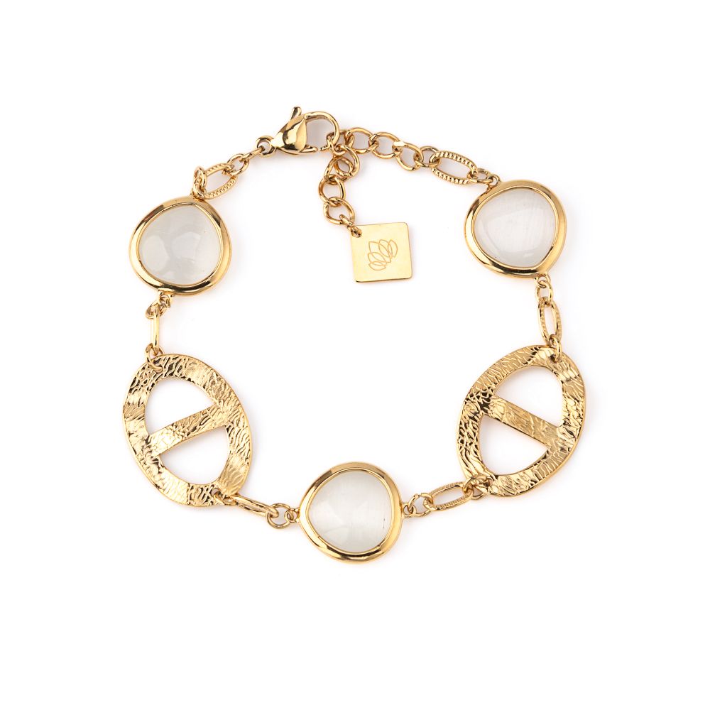 Pulseira dourada com pedras