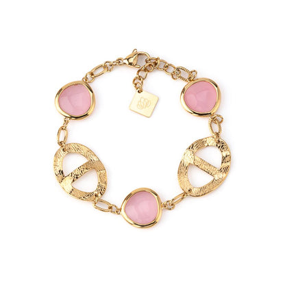 Pulseira dourada com pedras