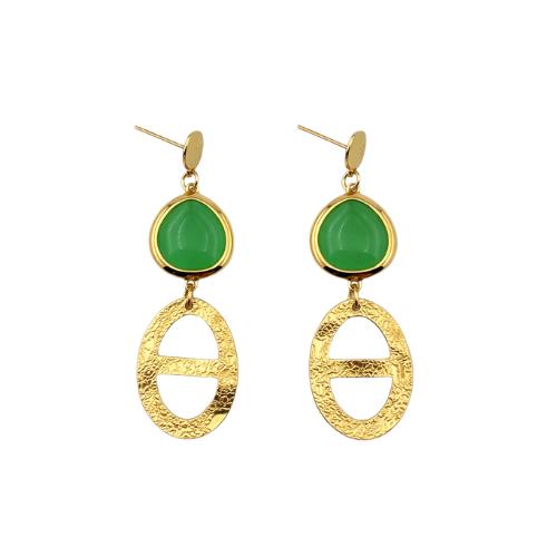 Brinco com pedras coloridas