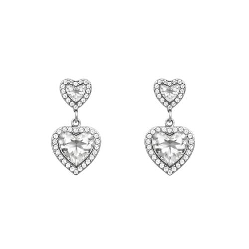 Brinco corações zircônia