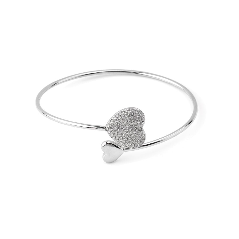 Bracelete em aço inoxidável com zircônia