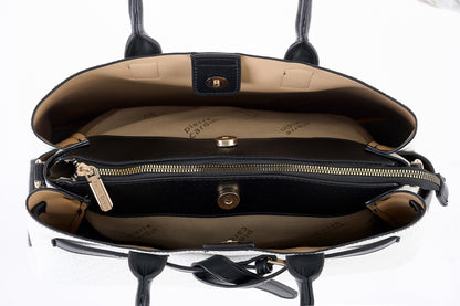 Mala Pierre Cardin com logotipo e alça de ombro em couro ecológico.