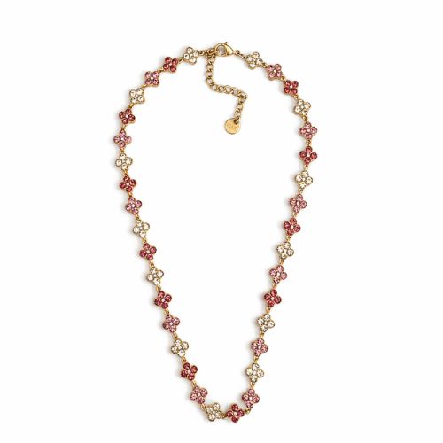 Colar aço inoxidável com flores brilhantes