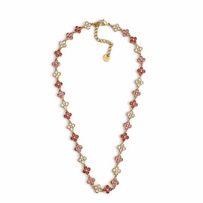 Colar aço inoxidável com flores brilhantes