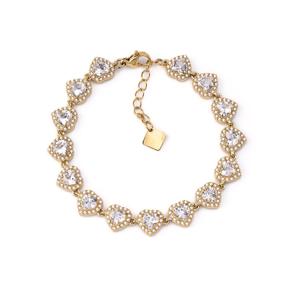 Pulseira de corações brilhantes.