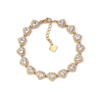 Pulseira de corações brilhantes.