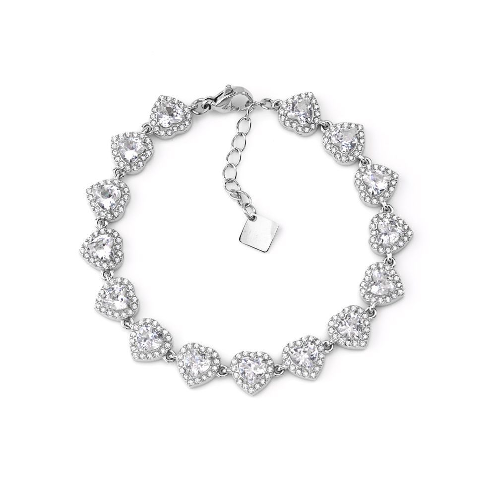 Pulseira de corações brilhantes.