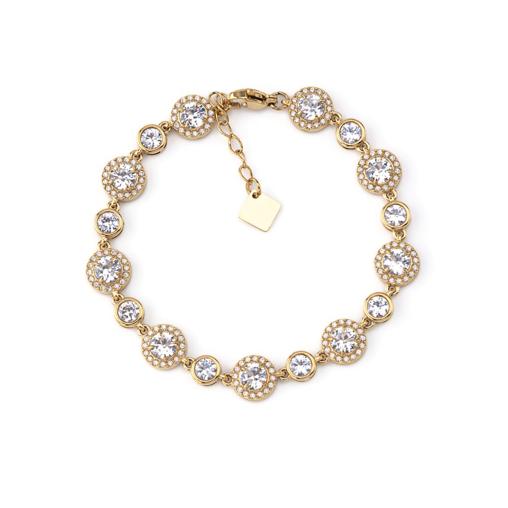 Pulseira Esfera Aura Lumière em Aço inoxidável com Zircónias.