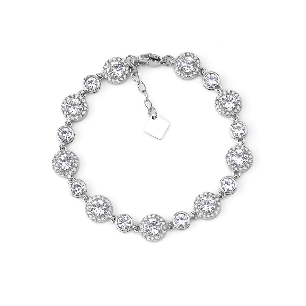Pulseira Esfera Aura Lumière em Aço inoxidável com Zircónias.